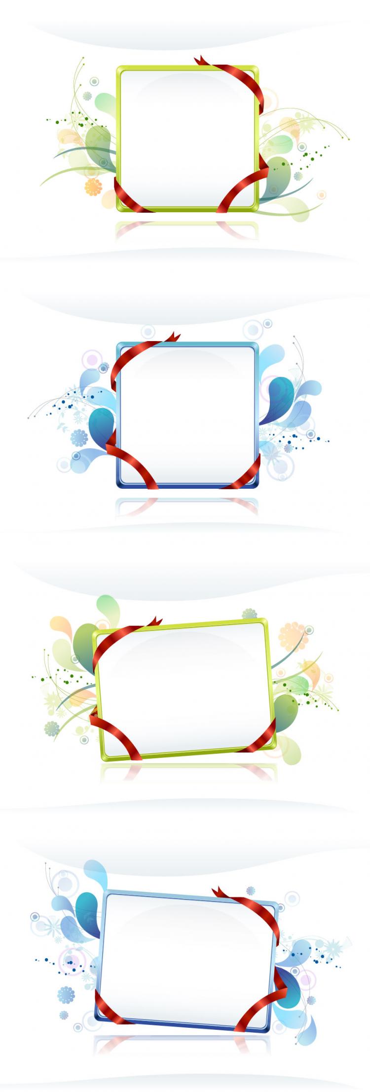 free vector Free Vector Frames with Ribbon